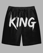 Men's Big & Tall Bold Brush Letter KING Printed Outdoor Daily Casual Shorts